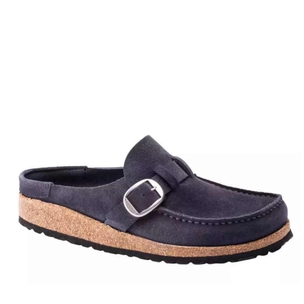 BIRKENSTOCK Buckley Navy Suede Clog Slide Mule Shoes, Size 7/38 Narrow